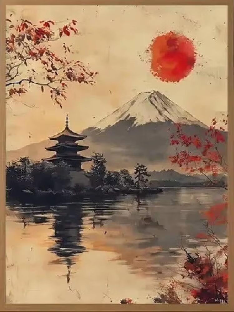 Japanese Lifestyle Game - 숫자로 그리는 유화 일본 스타일 붉은